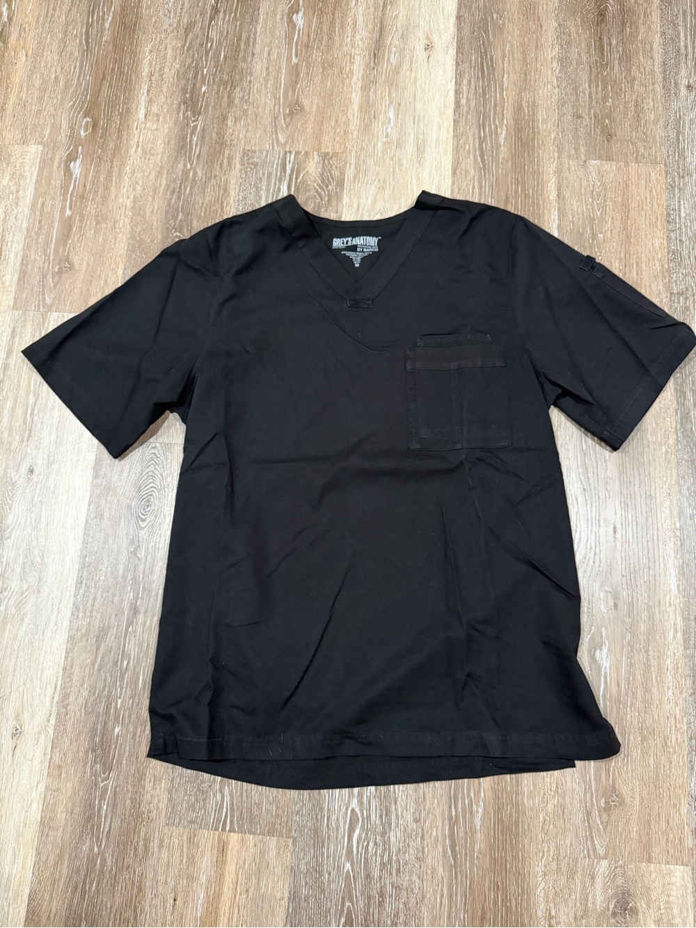 Mens Greys Anatomy Black Scrub Top